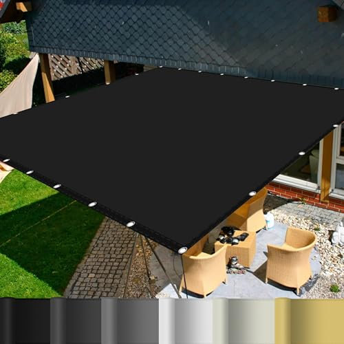 Toile d'ombrage Pergola Filet 5 x 9 m Imperméable Toile Imperméable Facile à Démonter pour Patio Jardin, Terrasse,Extérieur, Noir