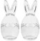 tuwiwol 2 Stück Premium Glas Mini Aufbewahrungsei, 2 Stück/Los Ostern Hasenohrglas Kleines Aufbewahrungsei Klarglasbecher Ohr