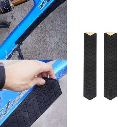 ZTTO 2 Pcs Bike Frame Chainstay Protectors, Mountain Bike Silicone Scratch-Resistant Protector, Air Bag/Downtube Stickers, Bike Chain Guard for Anti Bike Chain Knock (2pcs Downtube Style)