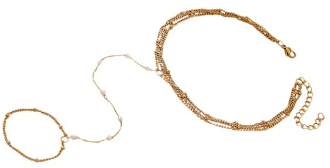 SELVFZ Schichtringe Kette Einzigartiger Finger Mit Dem Mit Finger Dem Brazband Ketten Armband Mehrschichtringen Geeignet Für Frauen Präsentieren Mode Handgelenkschmuck