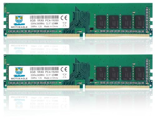 16GB DDR4 RAM 2x8GB 2400MHz UDIMM 1RX8 PC4-19200 DDR4-2400T CL17 DIMM Non-ECC Desktop Memory KIT
