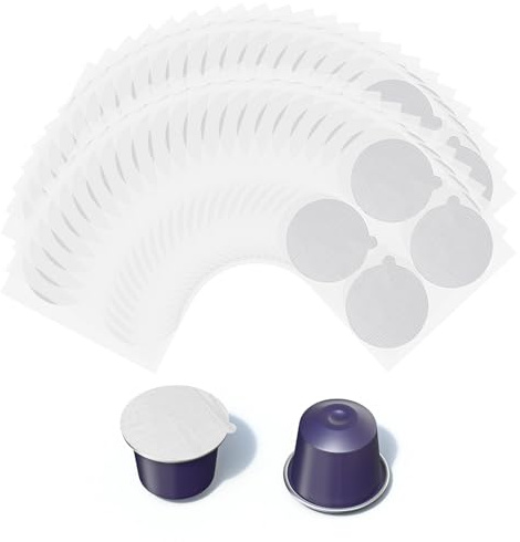 Fukaisu 200pz Sigilli in Alluminio per Capsule di Caffè Espresso, Coperchi in Alluminio Capsule di Caffè Espresso 37mm Compatibili con le Macchine Della Linea Originale Nespresso