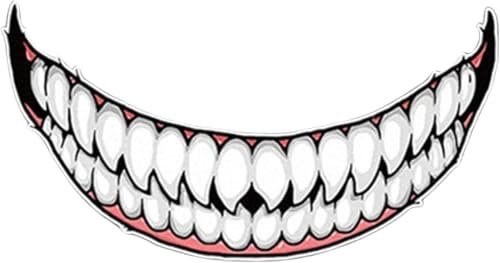 Helmet Decorative Decals, 3D Smiling Teeth Helmet Decals - Motorcycle Stickers, Funny Teeth Face Design Decorative Stickers for Auto Customization, Bike Helmets, Laptop DIY Decoration