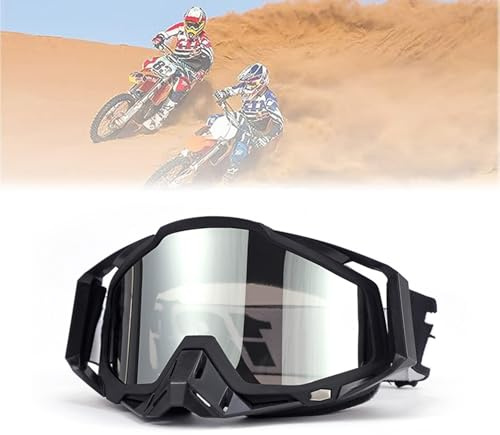 Högkvalitativa motorcykelglasögon, motocrossglasögon, motocrossglasögon med speglade, lämpliga för motorcyklar, racerbilar, offroad-racing, terrängmotorcyklar, mountainbikes, ski- eller öppna hjälmar