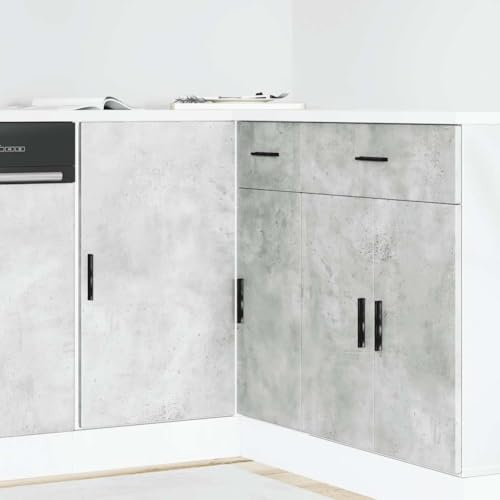 Solivagant Meuble sous évier Lyon Gris béton Bois d'ingénierie,(27.1 KG)