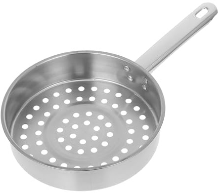 Edelstahl Bratlöffel Sieb mit Flachem Boden für Kühlung und Kochen