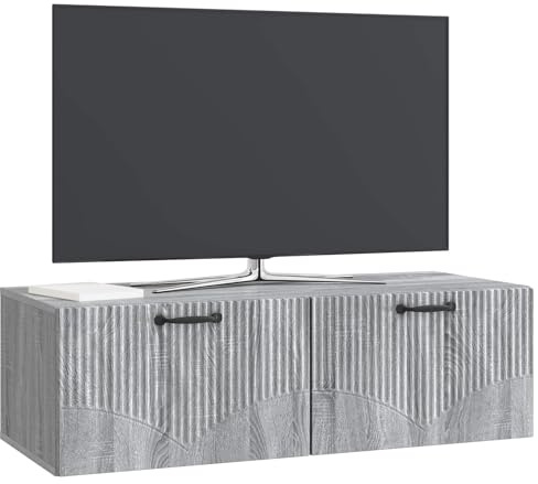 vidaXL Wandmontierter TV-Schrank Graues Sonoma 98 x 41 x 30 cm, Moderner Wohnbereich, Rechteckiger Wandschrank, Viel Stauraum, Schlichtes Design für die Haushaltsorganisation