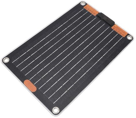 Aumotop Panel Solar de 30W 5V3A, Cargador Solar Monocristalino de Generación Energía Doble Cara para Teléfono, Electrónica, Senderismo