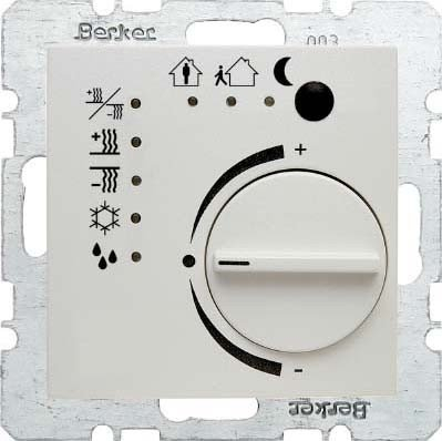 Hager s.1 Thermostat Serie 1 mit bcu polarweiß glänzend