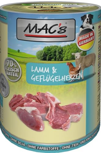 Mac's Hundefutter getreidefrei Lamm & Geflügelherzen, 400 g