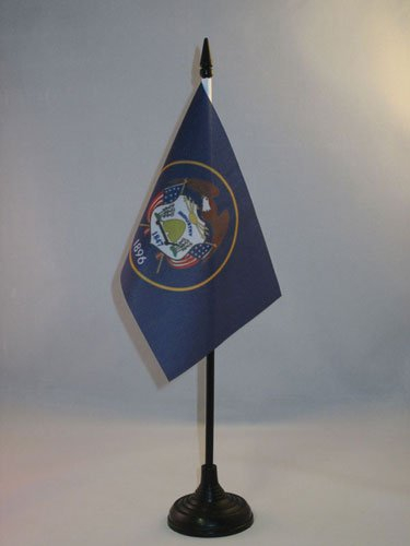 AZ FLAG - Tischflagge Utah - 15x10 cm - Bundesstaat Utah Tischfahne 10 x 15 Cm - Flaggen