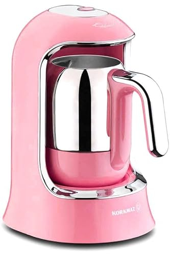 Korkmaz Kaffeekolik elektrischer Mokkakocher Espressokocher 400 W 4 Tassen rosa | A860