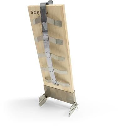 BonFeu Räucherbrett für Fisch – Hochwertiges Holz-Räucherbrett mit Klammern für Feuerschale – Ideal für Räuchern von Fisch – Mit Stilvollem Logo Kochliebhaber