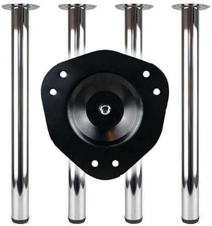 Set de pieds de table effet inox 60mm H.870mm