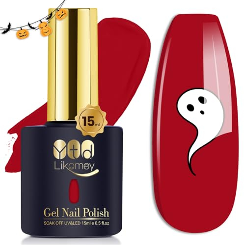YTD Likomey Smalto Semipermanente per Unghie in gel,15ml Rosso UV LED Smalti Semipermanenti Professionale Manicure Gel Nail Polish