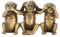 Hapivida 3-teiliges Set Kunstharz Affen Statue, See No Speak No Hear No, Wald Tiere Skulptur für Büro Home Schreibtisch Bücherregal Automotive Autos Armaturenbrett Dekoration