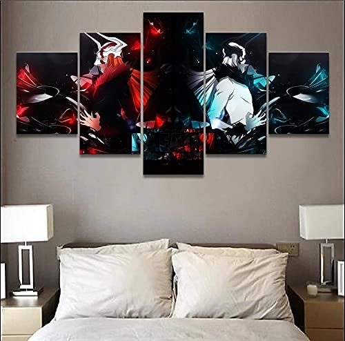 MPPSU Ichigo-Kurosaki-Anime-Bleichmittel Wanddekoration Wohnzimmer Leinwandbild Jugendzimmer Poster Set Modern 5 Teiliges Wandbild Bedroom Decor XXL Bilder Mit Rahmen 100 * 50cm