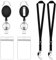 2 Set Ausweishülle Namenschilder mit Schlüsselbänder Badge Kartenhalter Vertikal Wasserdichten Ausweishalter Kartenhüllen Flexibel Ausweishülle mit Gürtel Clip ID Badge Holder Ausweishülle aus Plastik