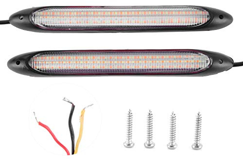 Paar LED-Tagfahrlichter mit Blinker-Streifen, weiß, gelb, helle Farbe, modifiziertes Zubehör für Autos (27,5 cm)