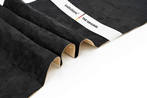 indivitara® Mikrofaserstoff Kaschiert selbstklebend Wildleder Optik Kunstleder Wildlederimitat - Stretch Dehnbar Folie Stoff - DAS ORIGINAL
