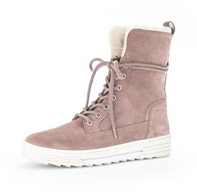 Gabor Damen Schnürstiefeletten, Frauen Boots,Wechselfußbett,Best Fitting,Lammfell,Warmfutter,gefüttert,Stiefel,Dark-Rose,38.5 EU / 5.5 UK