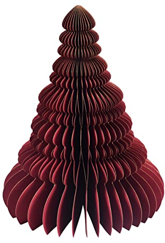 Papier-Weihnachtsbaum Maroon, 30 cm - Magnetverschluss | 3D Tannenbaum-Deko | Hochwertige Weihnachtsdekoration aus Pappe für Tisch und Fenster | Premium Qualität - pajoma®