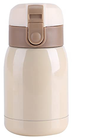 Botella de agua aislada de 200 ml, bebida caliente de acero inoxidable, a prueba de botella para escuela, deportes, al aire libre, gimnasio 6,5 x 13 cm (180 ml)