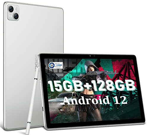DOOGEE T10 Tablet 10 Zoll, Android 4G LTE Dual SIM, 15GB RAM+128GB ROM/TF 1TB, 8300mAh, 13MP+8MP, 1200 * 1920 IPS,Octa Core Gaming Tablet, Widevine L1/Type-C/BT 5/OTG/GPS/3.5mm Audio, Silber