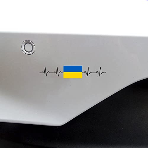 Yelolyio Ukraine-Flagge, Herzschlag, Auto-Aufkleber, Vinyl-Aufkleber, Ukraine-Aufkleber für Auto, Vinyl, Auto-Aufkleber, lustige Autoaufkleber für Autos, personalisierte Aufkleber für Auto, Laptop,