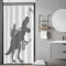 Hnmdmyi Duschvorhang Lustig 90x180, Katze Hilfe Dinosaurier Bad Duschvorhänge Kinder Jungen Silhouette Schatten Schwarz Weiß Badewanne Vorhang Wasserdicht Polyester Stoff Waschbar Badevorhang