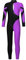 iEFiEL Mädchen Langarm Turnanzug Zweifarbig Ganzkörperanzug Sportlich Body Kinder Glitzer Gymnastikanzug Tanzkostüm Tanzanzug Wb Violett 134-140