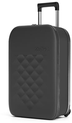 Rollink Trolley Flex Vega Cabin Size INT 21 Black 2 Ruote, Schwarz, ROLLINK Flex Vega Black S Unisex Kids