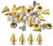 QUARKZMAN 20 Sets Punk Nieten Ziernieten Kegel Spitzen Nieten 7x10mm Metall Killernieten Schraubnieten Rostfrei Nieten für Kleidung Gürtel Taschen Schuhe Heimwerken Lederarbeiten Gold Ton