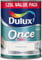 AMK® Dulux Once Gloss Paint Pure Brilliant White 1.25L One Coat Interior Wood Metal Finish No Undercoat Needed for Trim Skirting Doors Frames Radiators Durable High Sheen