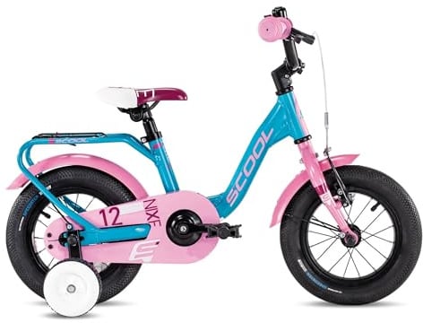 S’COOL Kinderfahrrad 12 Zoll,Mädchenfahrrad für Kinder 2–4 Jahre – Körpergröße ca. 85–100 cm – leicht & sicher, niXe, Fahrradfahren Lernen, Kindergarten & Alltag, für Jungen & Mädchen