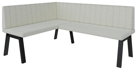 FURNISTAR Eckbank Akiko Metal A - Eckbankgruppe für Ihrem Esszimmer, Küche modern, Sitzecke, Essecke. Perfekt für Küche, Büro und Rezeption. Solide und Starke Verarbeitung. (128x168-Links-Inari22)