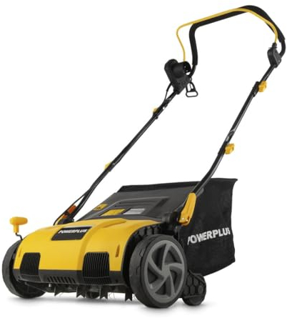 Powerplus Elektro-Rasenvertikutierer POWXG75160-1600 W und 360 mm Schnittbreite, 2-in-1-Lüfter und Elektro-Vertikutierer für Ihren Garten
