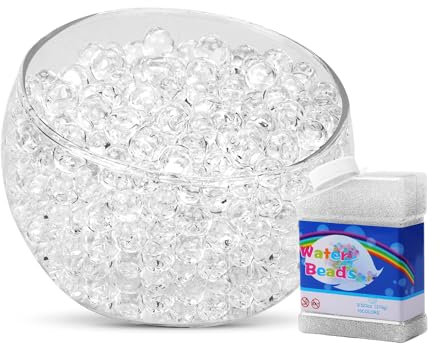 Wasserperlen Durchsichtig 50 000 Stücke, Transparent schwimmende Perlen für Vasenfüller Deko, Dekorativ Water Beads, Biologisch Abbaubar Kügelchen Gel Ball Für Pflanzen