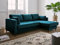 Lisa Design Anna – Ecksofa mit Schlaffunktion – mit Bettkasten – 4-Sitzer – moderner Stil – rechts Entenblau