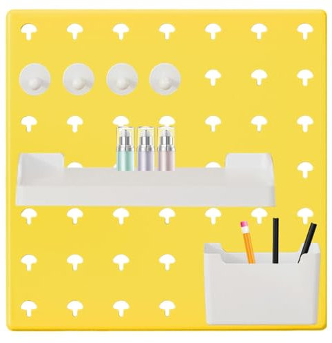 Wonsfuleu Steckbretter für Wände, Lochbrett-Aufbewahrungsregal - Garagenwand-Stecktafel-Organizer - Steckbrett-Werkzeughalter, Starke Tragfähigkeit, Loch-Wandregal für Zuhause, Handwerksorganisation