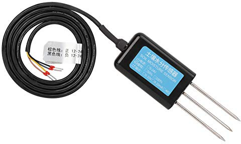 Hiraith Sensor de Suelo Húmedo 4-20MA Salida Impermeable, Alta Precisión, Salida Estable para Invernadero, Flores y Verduras, Material de Acero Inoxidable ABS 316