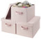 GRANNY SAYS Storage Boxes with Lids Pretty, Pack of 3 Clothes Storage Boxes for Wardrobe, Foldable Storage Box for Organising, Storage Basket with Label Holder, Pink Storage Boxes with Lids Fabric