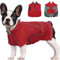 Katzinst Wasserdicht Hunderegenmantel für Mittelgroße Hunde, Hundejacke Maschinen Waschbarer, Fleecefutter Hundejacke Reflektierender Streifen Beagle Cheng Rot XL