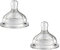 Oberni Teats Size 2, Medium Flow Suitable for 3~6 Months Newborn Baby, Breast-Like Soft Silicone Nipples Fits Oberni Wide-Neck Baby Bottles, Pack of 2