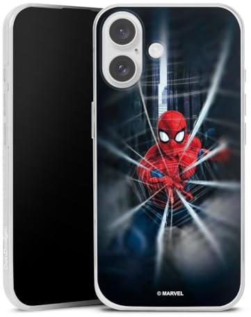 Slim Case kompatibel mit Apple iPhone 16 Silikon Handyhülle transparent Hülle extra dünn Marvel Spider-Man Kinofilm