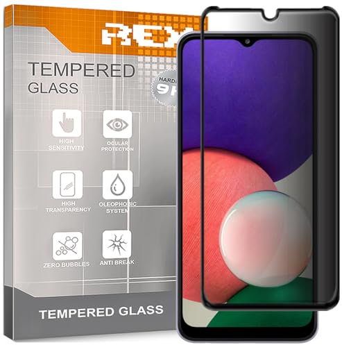 REY Verre Trempé Anti espionnage pour Samsung Galaxy A22 5G, Protecteur d'écran qualité supérieure