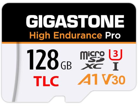 GIGASTONE 128 GB Micro-SD-Karte, hohe Ausdauer Pro Series Geschwindigkeit bis zu 100 MB/s, kompatibel mit Redtiger Rove Vivofo Vantrue, Pruveeo Arifayz Dashcam, MicroSDXC UHS-I A1 V30 U3.