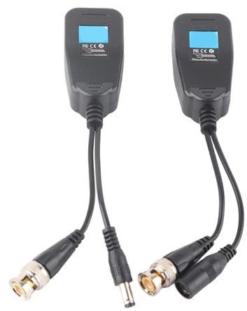 Video-Balun, 1 Paar Passiver CCTV-Koax-Analog-zu-IP-Kamera-Konverter, Überwachungskamera-Zubehör mit BNC-Video-Power-Balun-Transceiver auf RJ45-Anschluss für Sicherheitsüberwachung