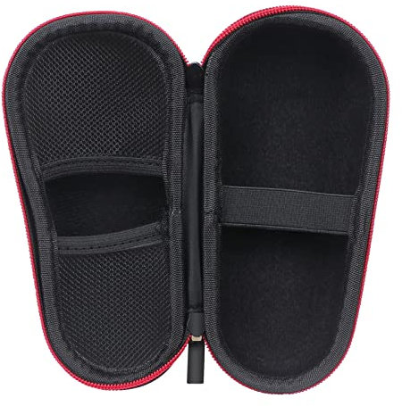 Skycase Shaver Storage Case | Men's Electric Razor Travel Organiser | Lightweight Durable Zipper Case for Shaving Kit | Compact Portable Grooming Pouch for Travel, Gym & Work - Red Zipper