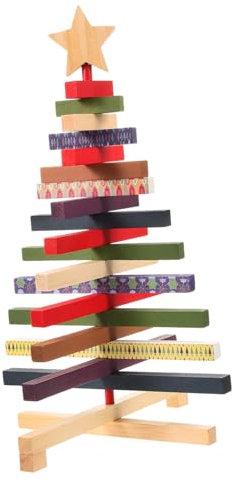 Garneck Xmas Deko Weihnachtsbaum Aus Weihnachtsblöcken Weihnachtsbaum-tischplatte Weihnachten Desktop-Kiefer Büro Dekoration Office Decoration Desktop-weihnachtsbaumschmuck Wohndekoration Hölzern